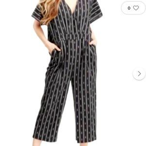 NWT Cost Plus World Market Black Multicolor Dash Eliza Jumpsuit With Pockets